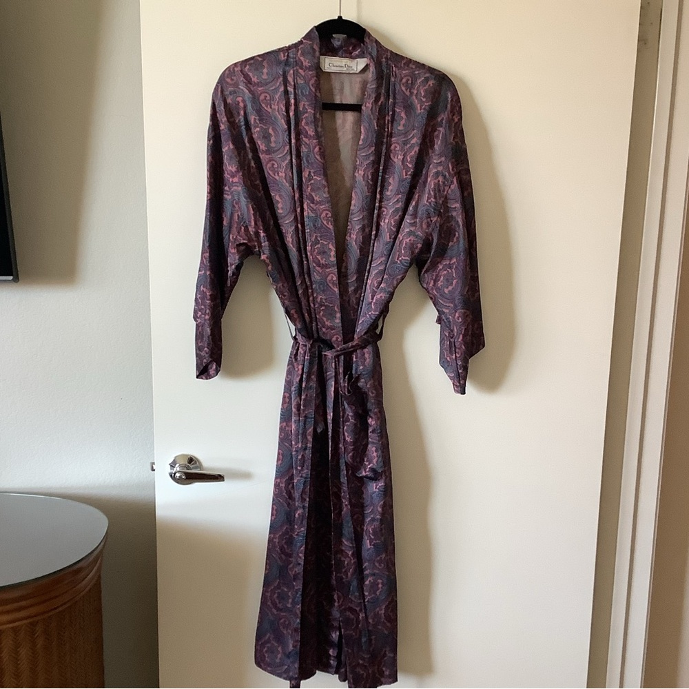 Vintage Christian Dior Silk Dressing Gown